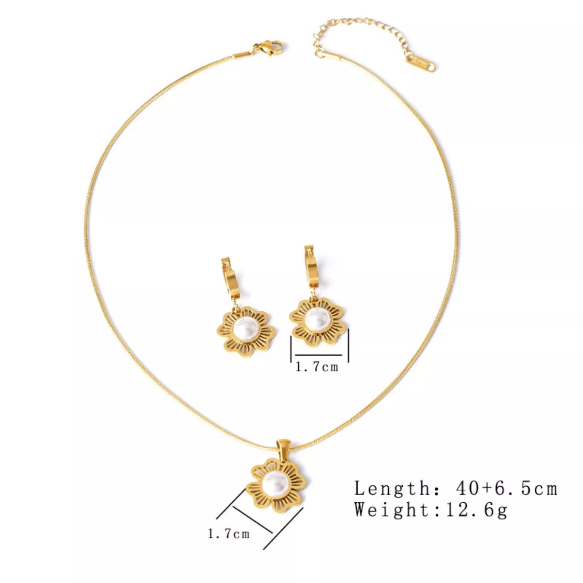 18K Gold-Plated Flower Jewelry Set