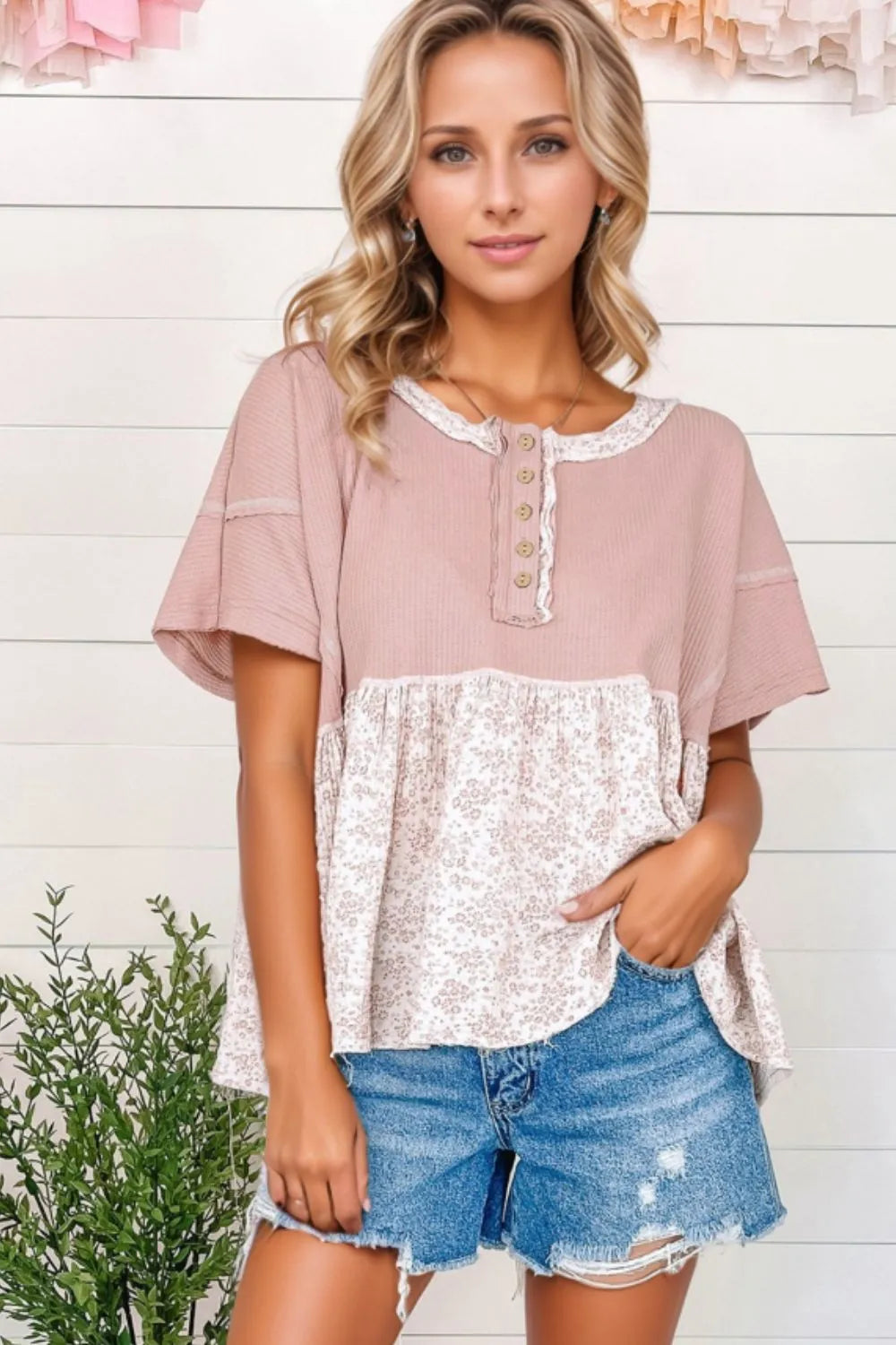 Floral Patchwork Top