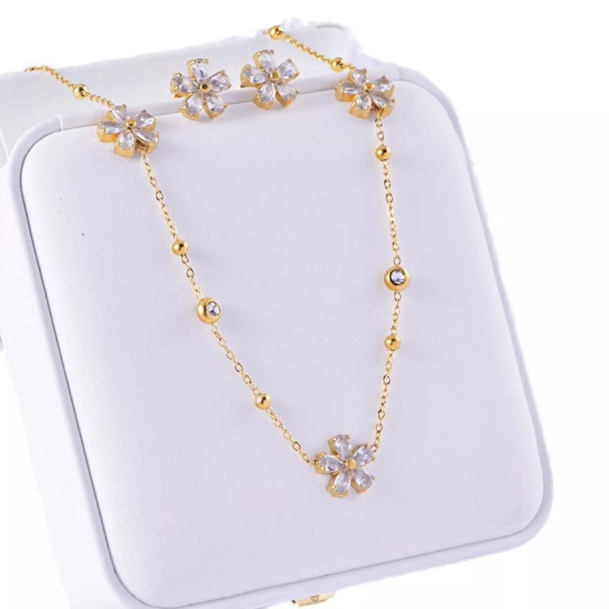 18K Gold-Plated Flower Jewelry Set