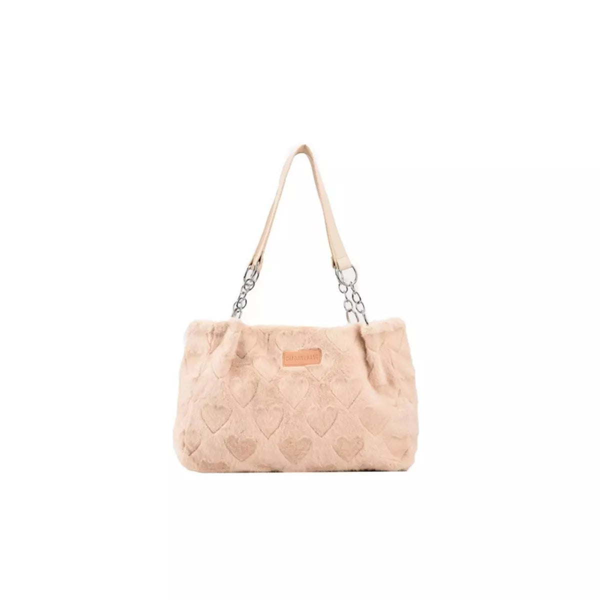 Fluffy Heart-Patterned Handbag