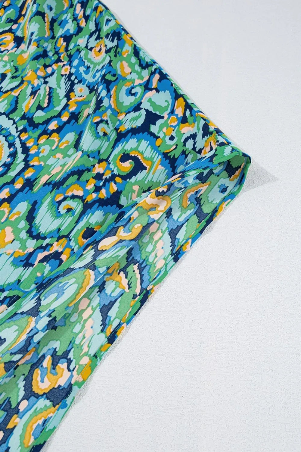 Abstract Print V Neck Half Sleeve Loose Fit Blouse