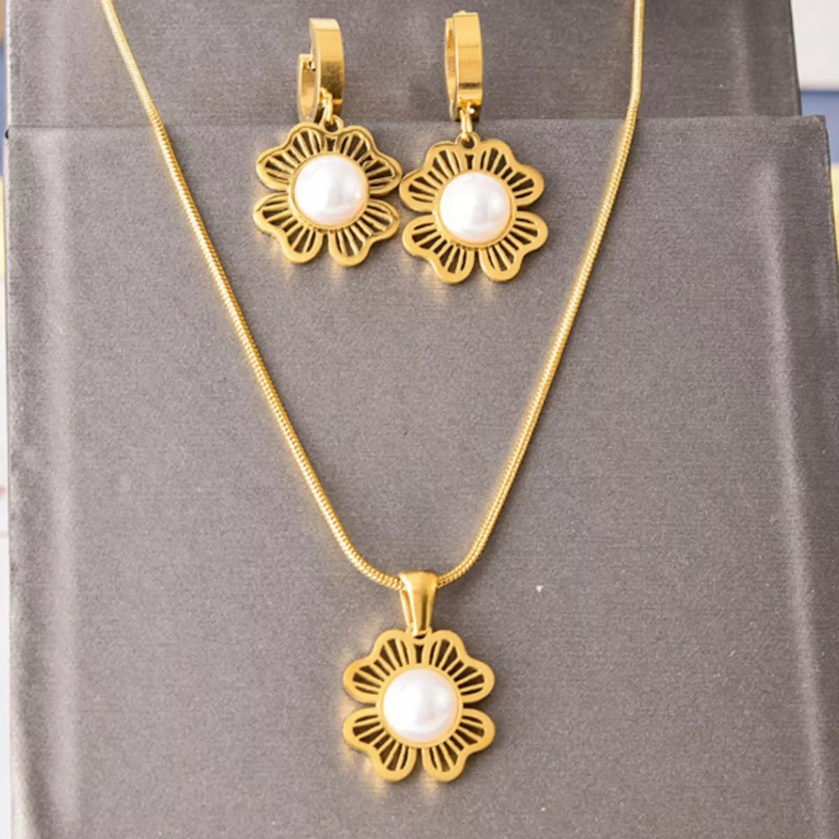 18K Gold-Plated Flower Jewelry Set
