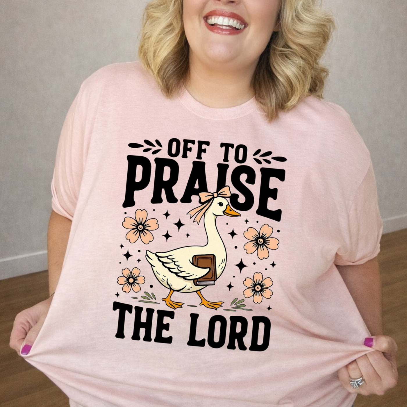 Off to Praise the Lord - Peach Tee