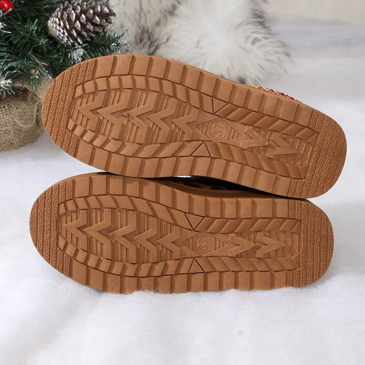 Leopard Print Plush Lined Warm Slip-Ons