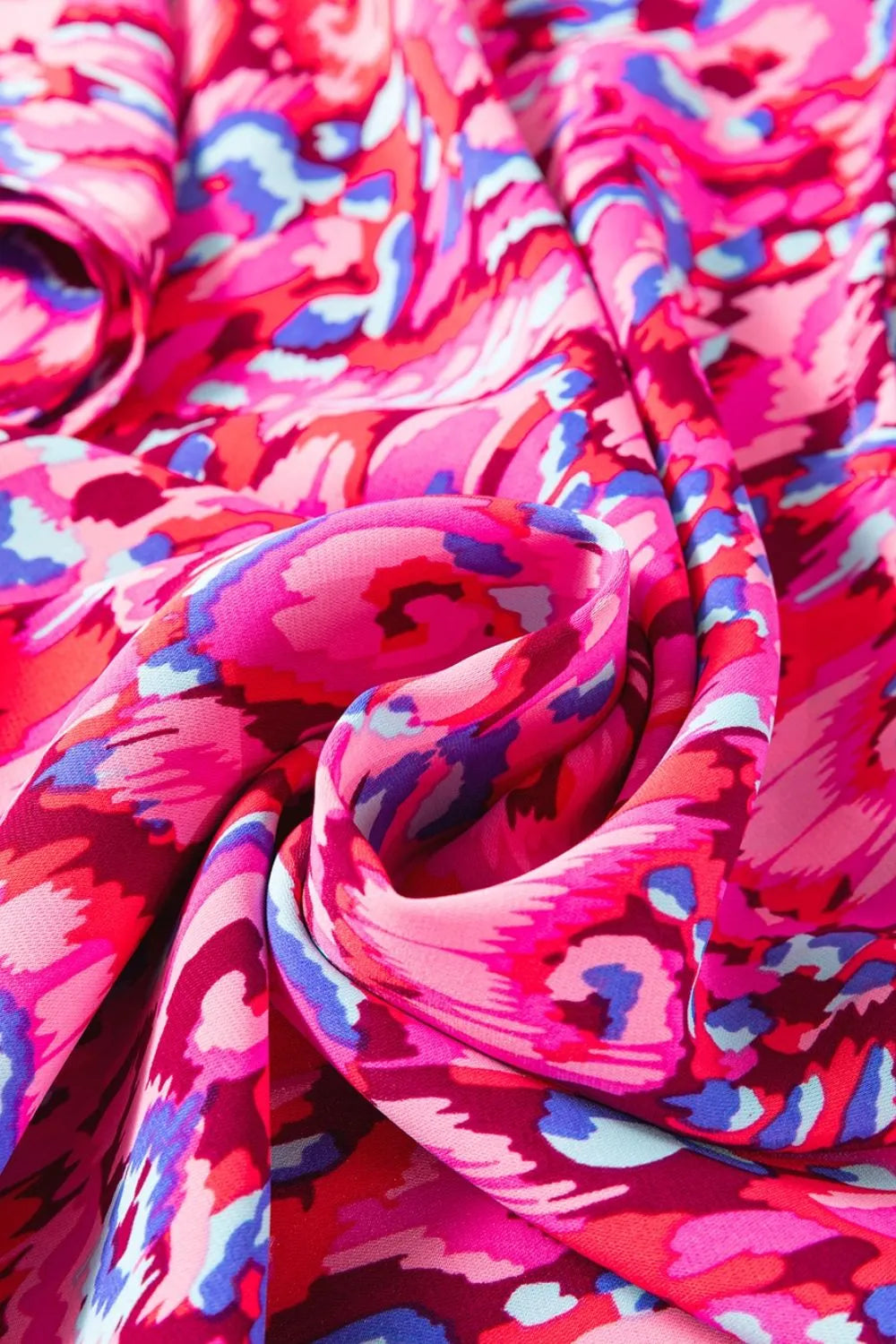 Abstract Print V Neck Half Sleeve Loose Fit Blouse