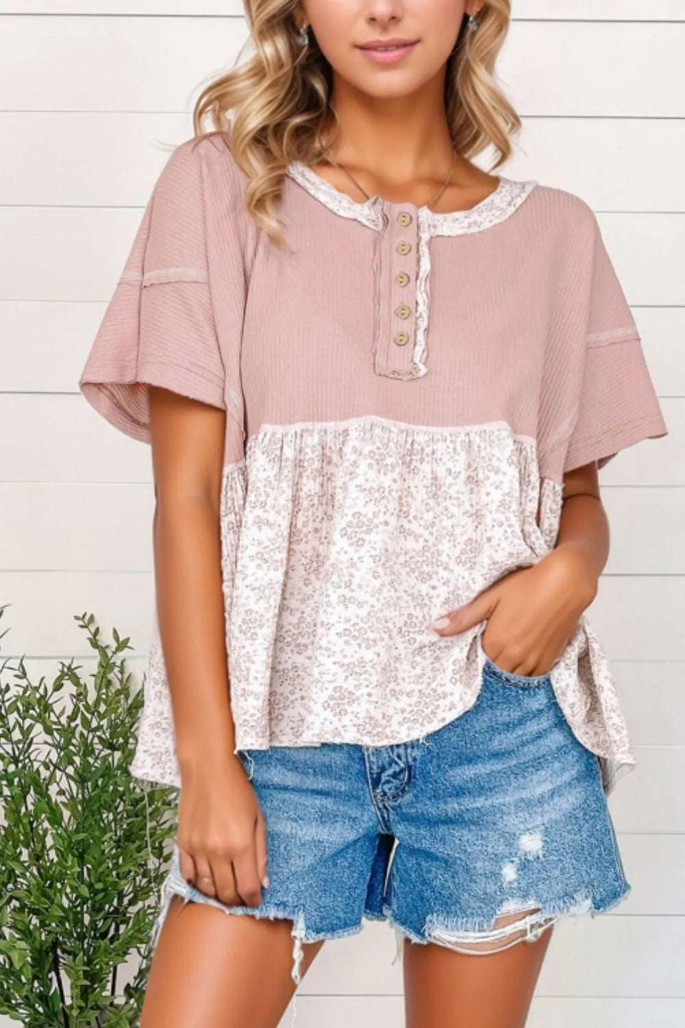 Floral Patchwork Top